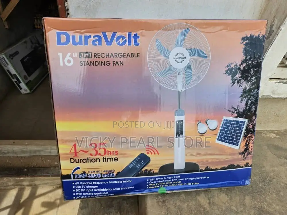 Duravolt Rechargeable 16inches Fan