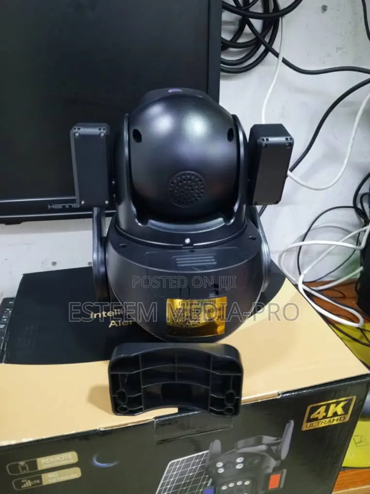  Uhd Solar Powered PTZ CCTV Camera Dual Lens