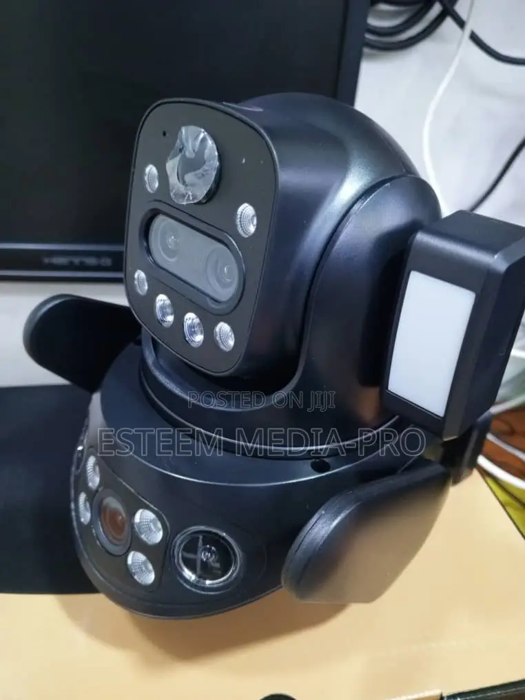  Uhd Solar Powered PTZ CCTV Camera Dual Lens