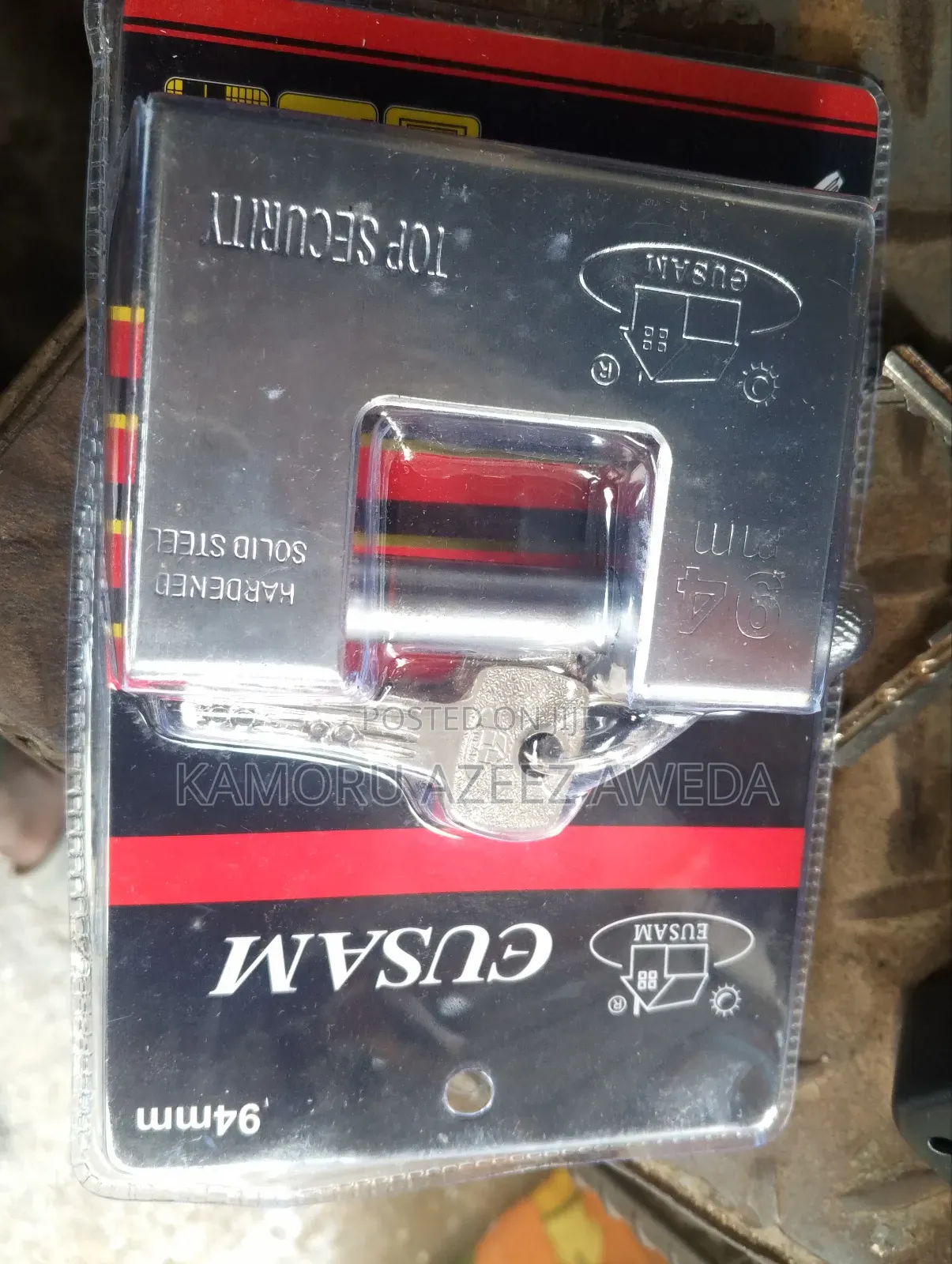 Eusam Padlock 94 Mm With Brass Cylinder