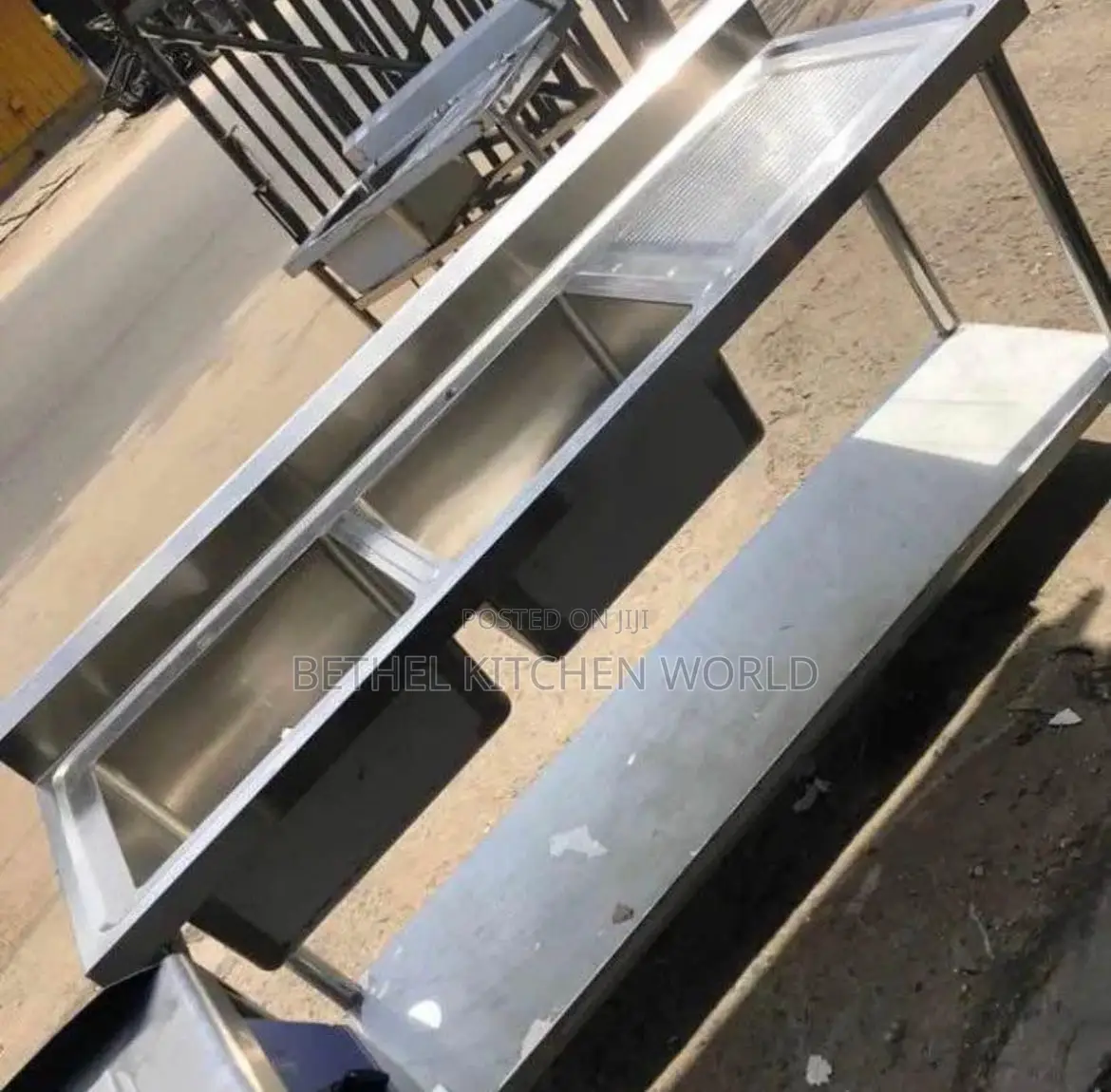 Double Industrial Sink With Side