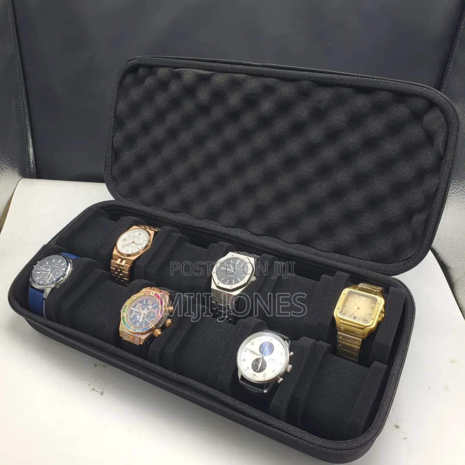 Luxury Watch Rack 12 Columns Fabric Texture