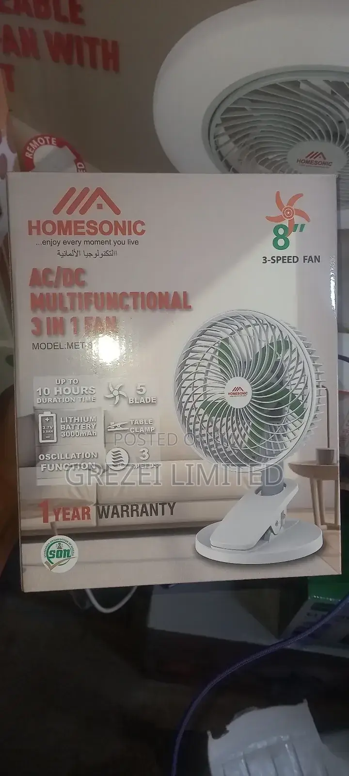 Homesonic Multifunctional 3 in 1 Fan