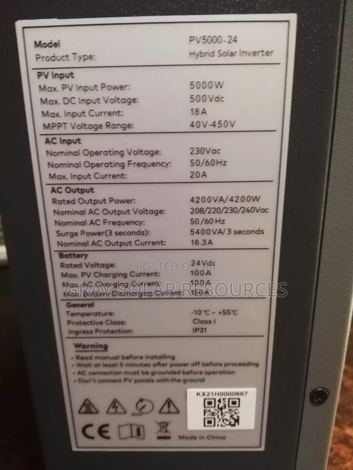 5kva Haisic Hybrid Inverter