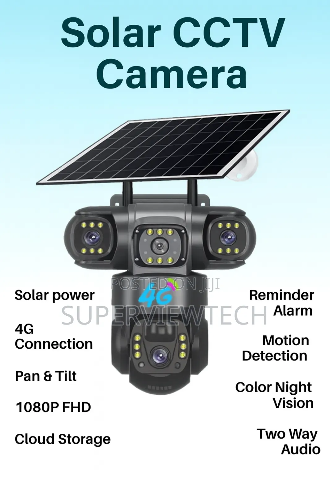 Real 3 Lens Solar Cctv Camera