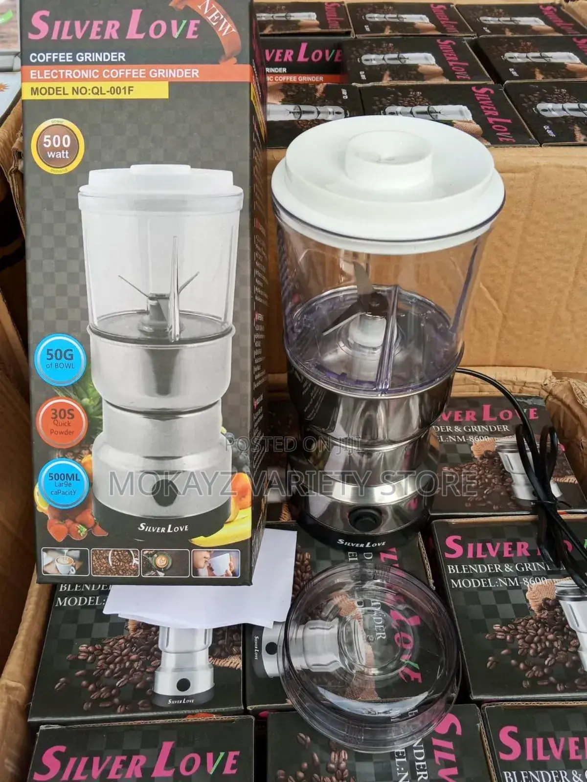 Silver Love 2in1 Liquid Dry Electric Grinder/Blender (500w)