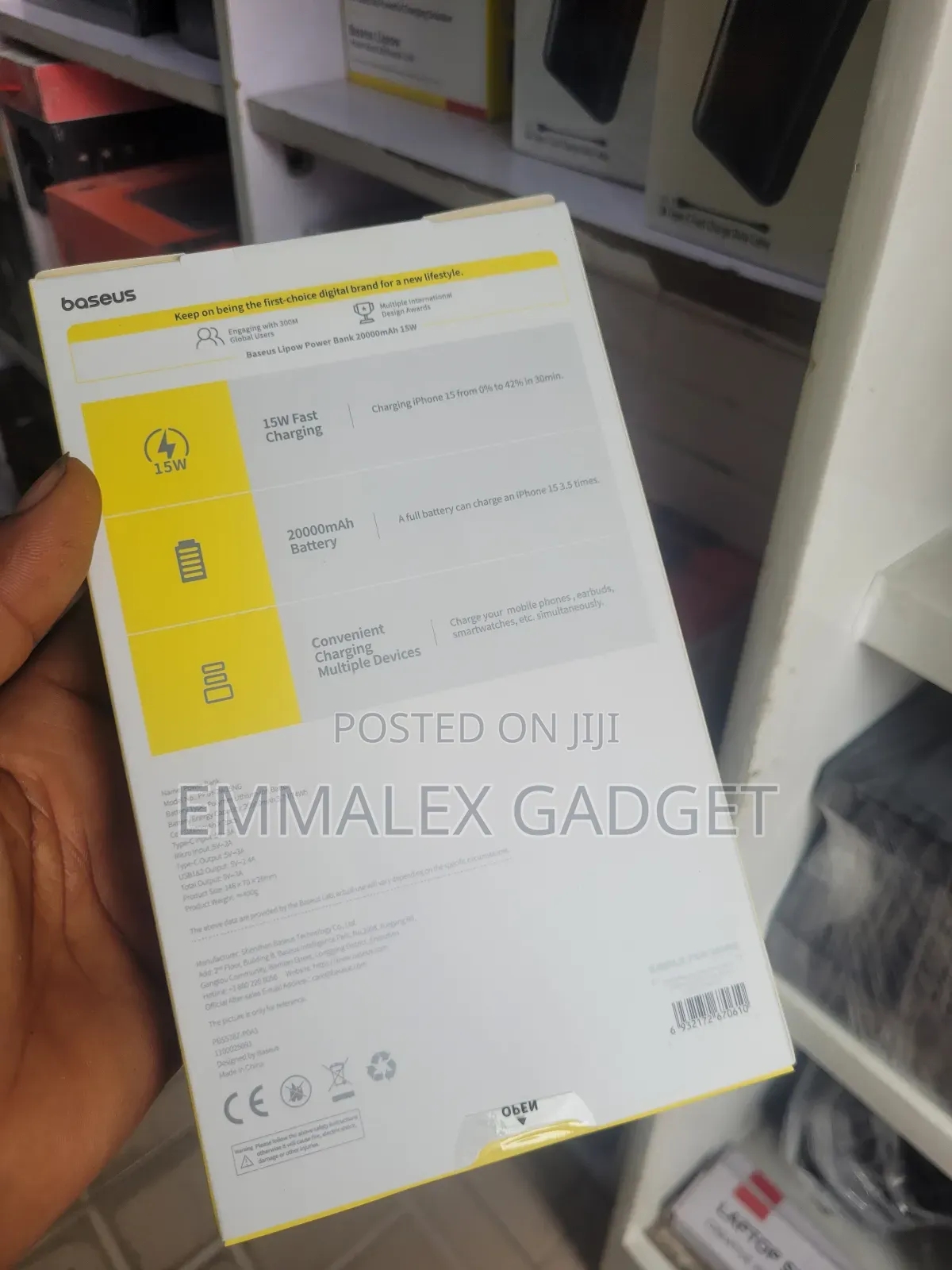 Baseus Lipow Power Bank With a 20000mah Capacity and 15w F