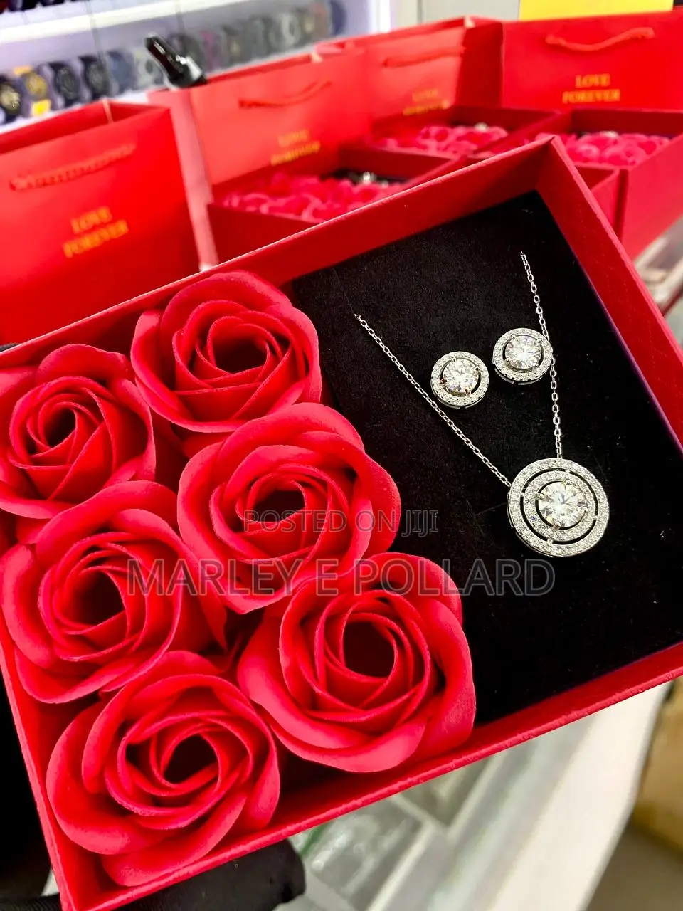 VVS Moissanite Sterling Silver Earring Necklace Combo