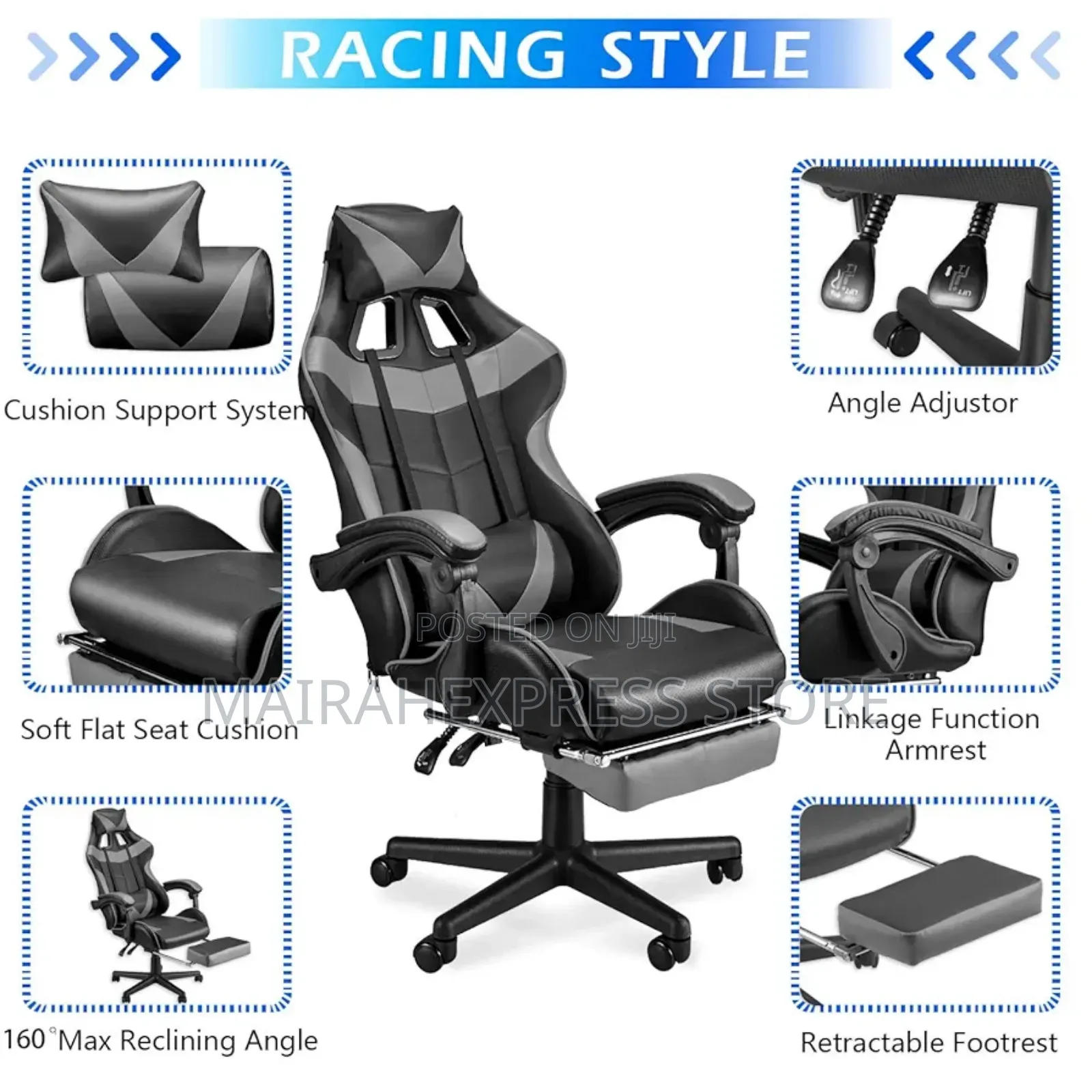 Soothing Black Gaming Chairs With Footrest