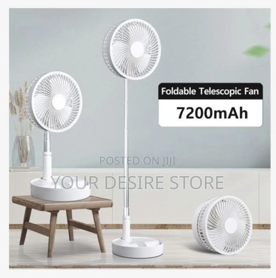 7200mah Table Usb Standing Fan Portable Foldable Rechargeable Fan