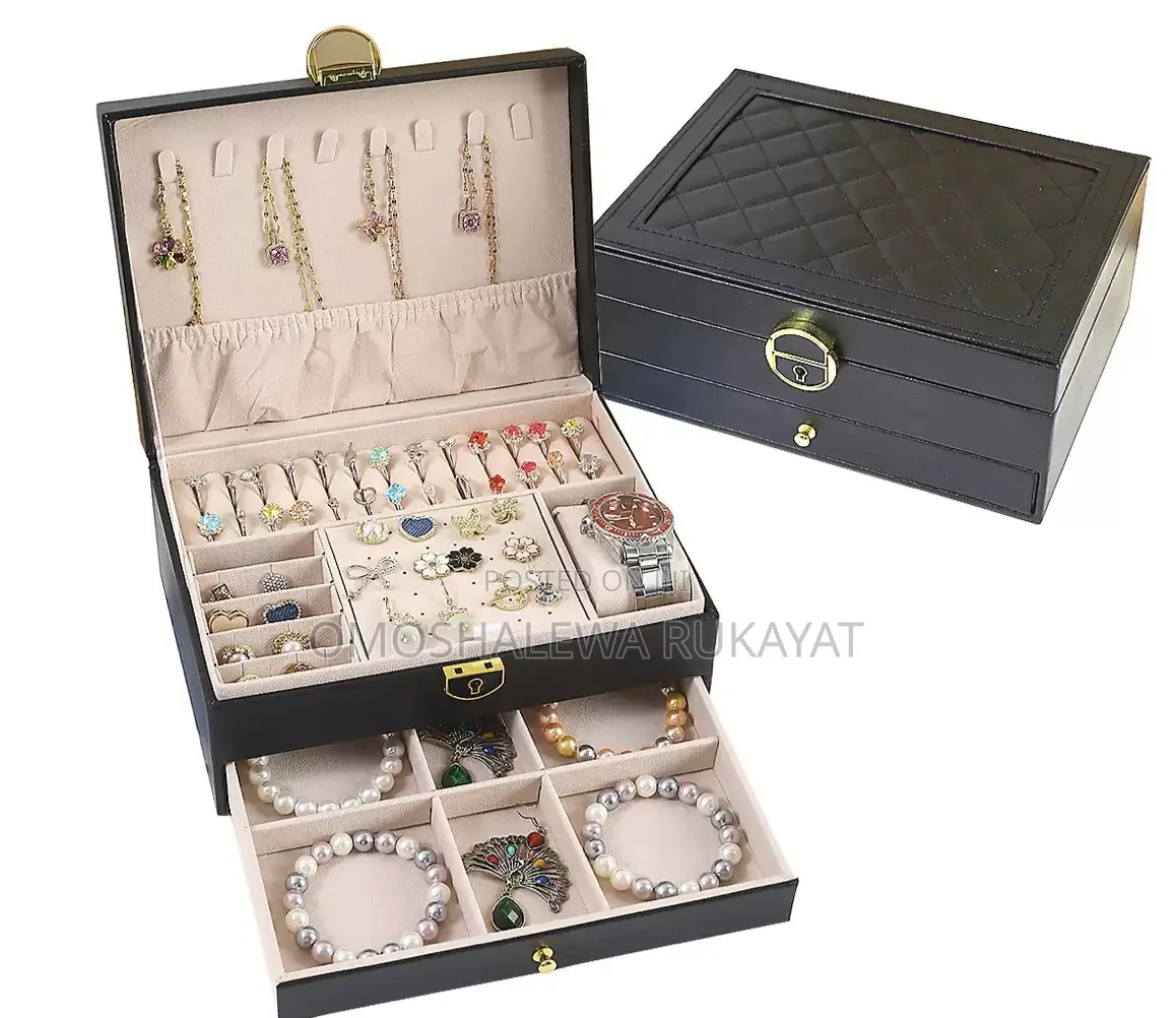 Luxury Double Layer Jewelry Storage Box