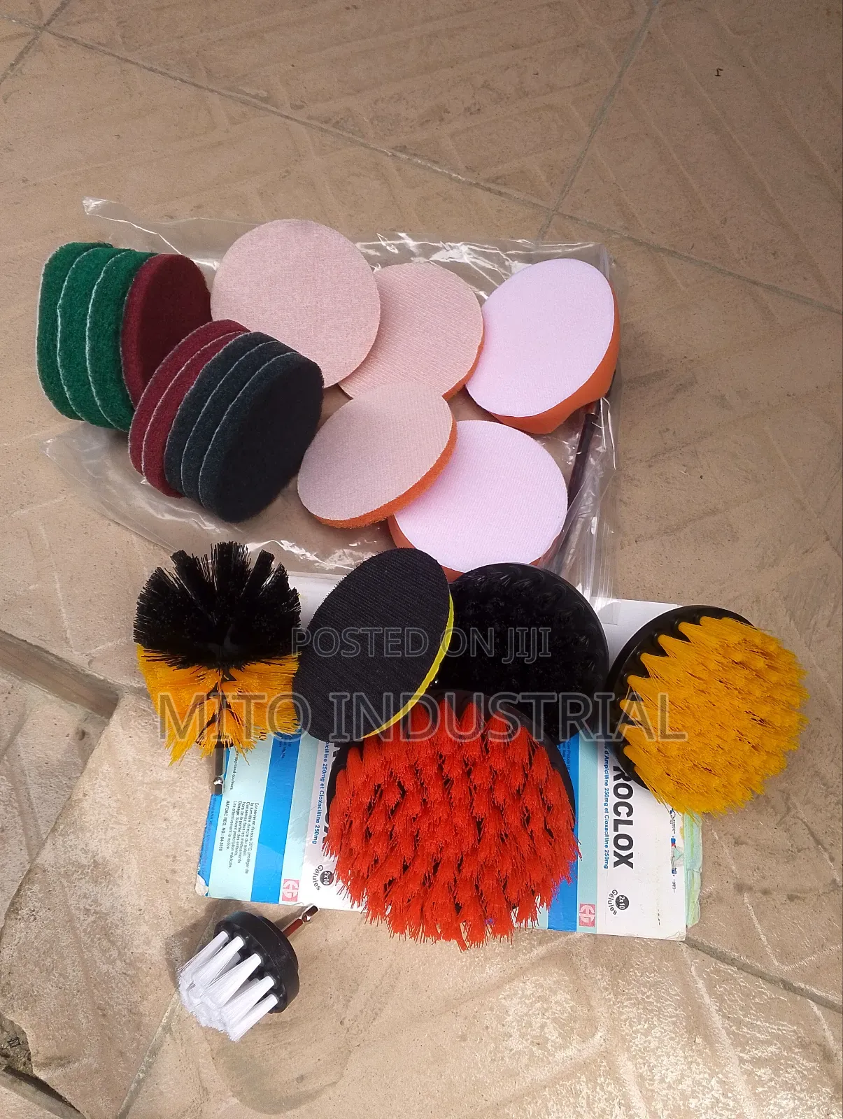 Set of Drill Brush Attachments and Scrubbing Pads
