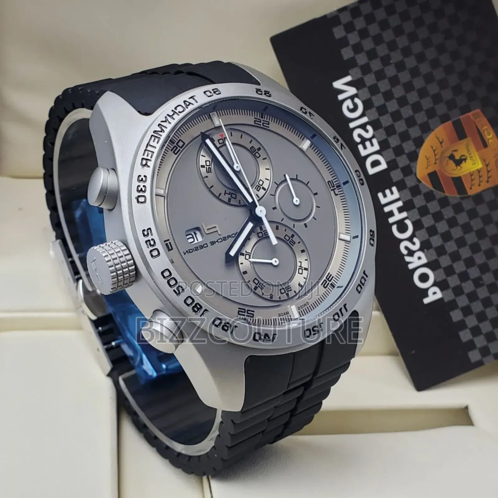 Original Porsche Design Black Rubber Strap, Chronograph Watch