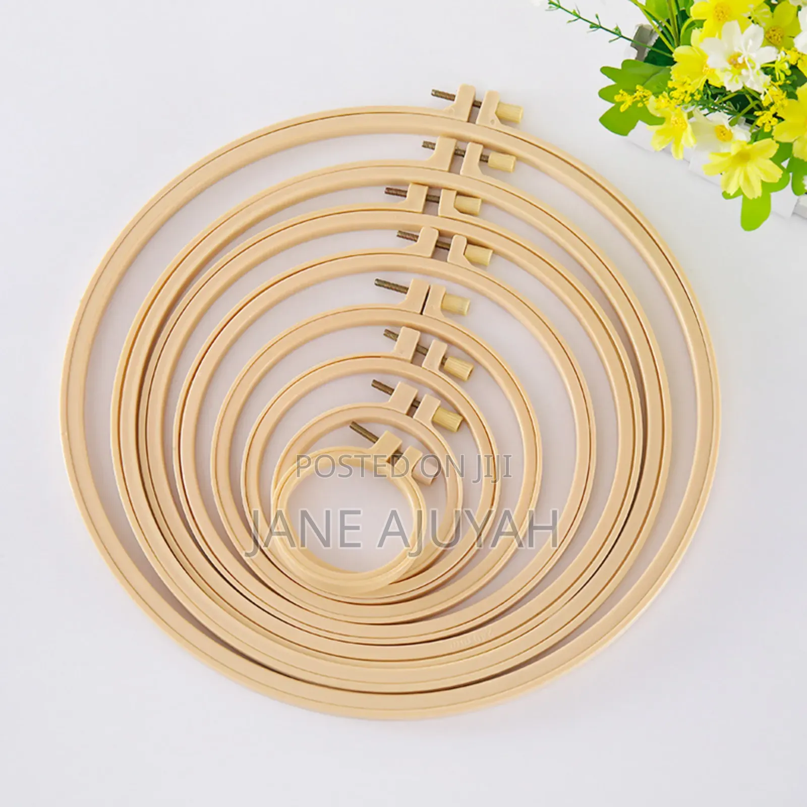 8pcs Bamboo Frame Embroidery Hoop Ring