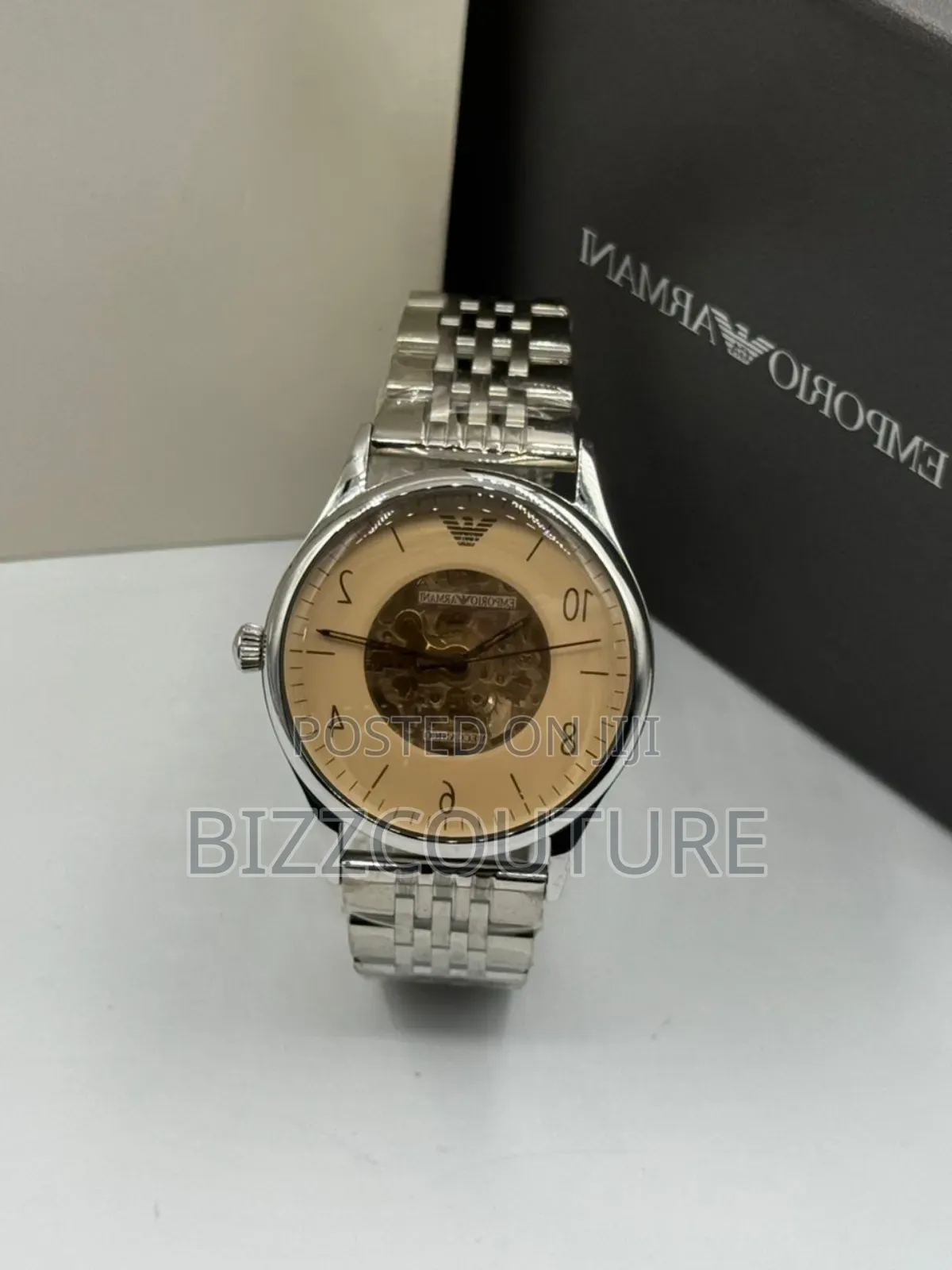 Original Emporio Armani Silver Stainless Steel, Mechanical Watch