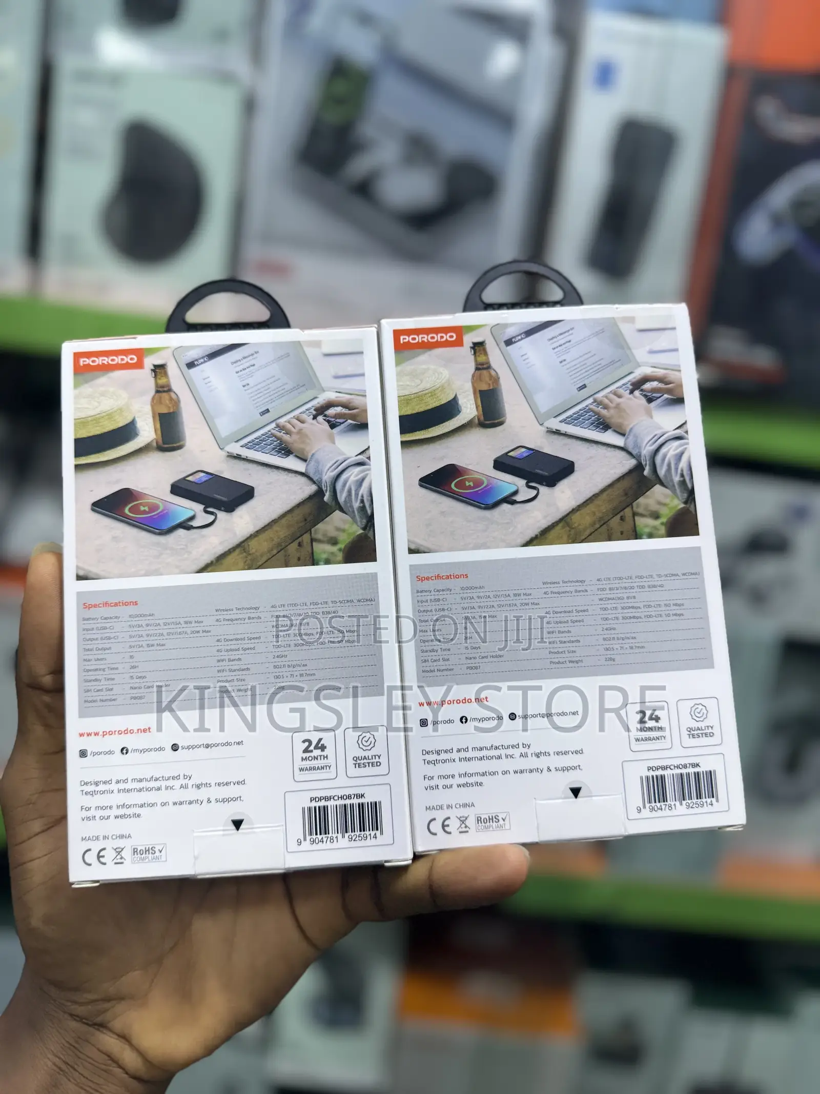 Porodo 4g Lte | Wifi 6 Pocket Router With 10000mah Power Bank