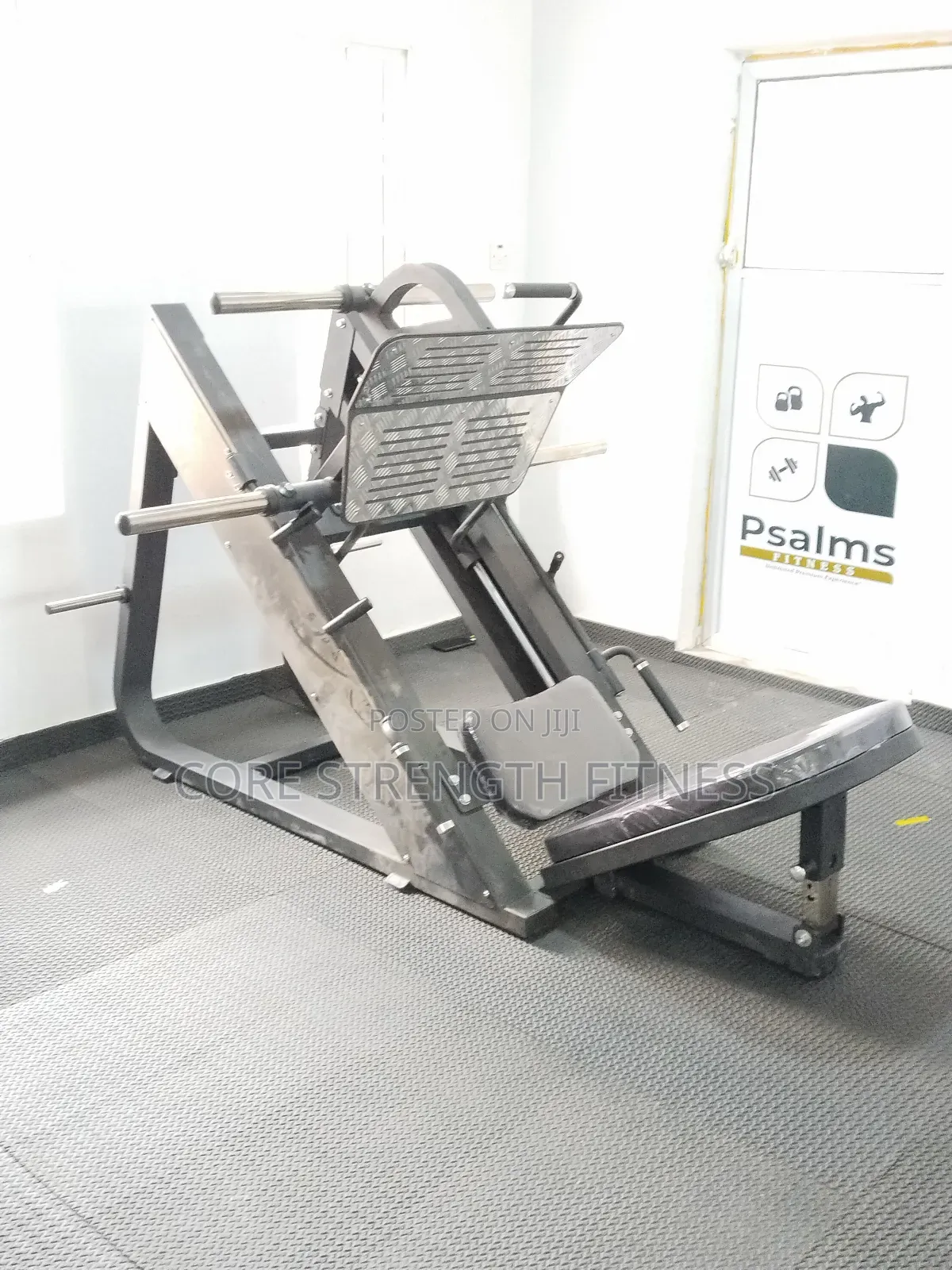Commercial Leg Press Machine With Weight Storage Racks.