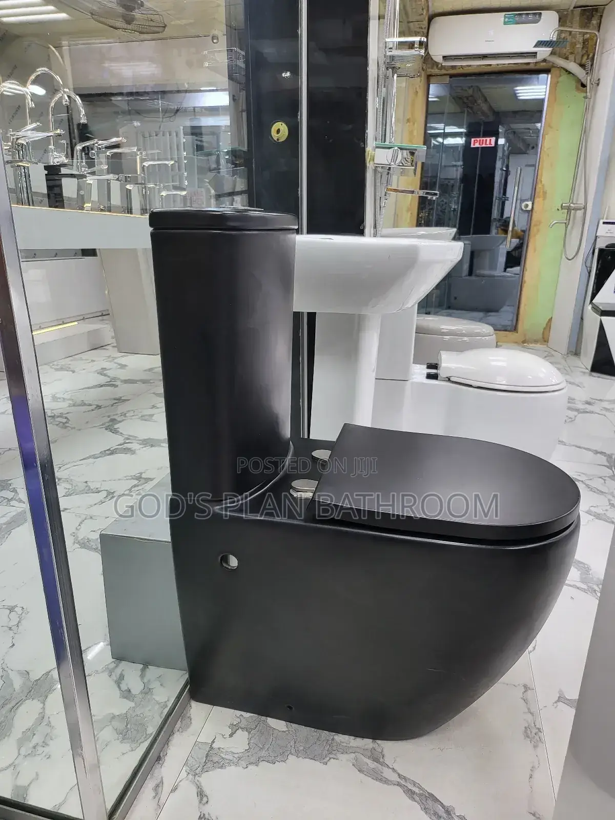 Matt Black Toilet Seat With Basin