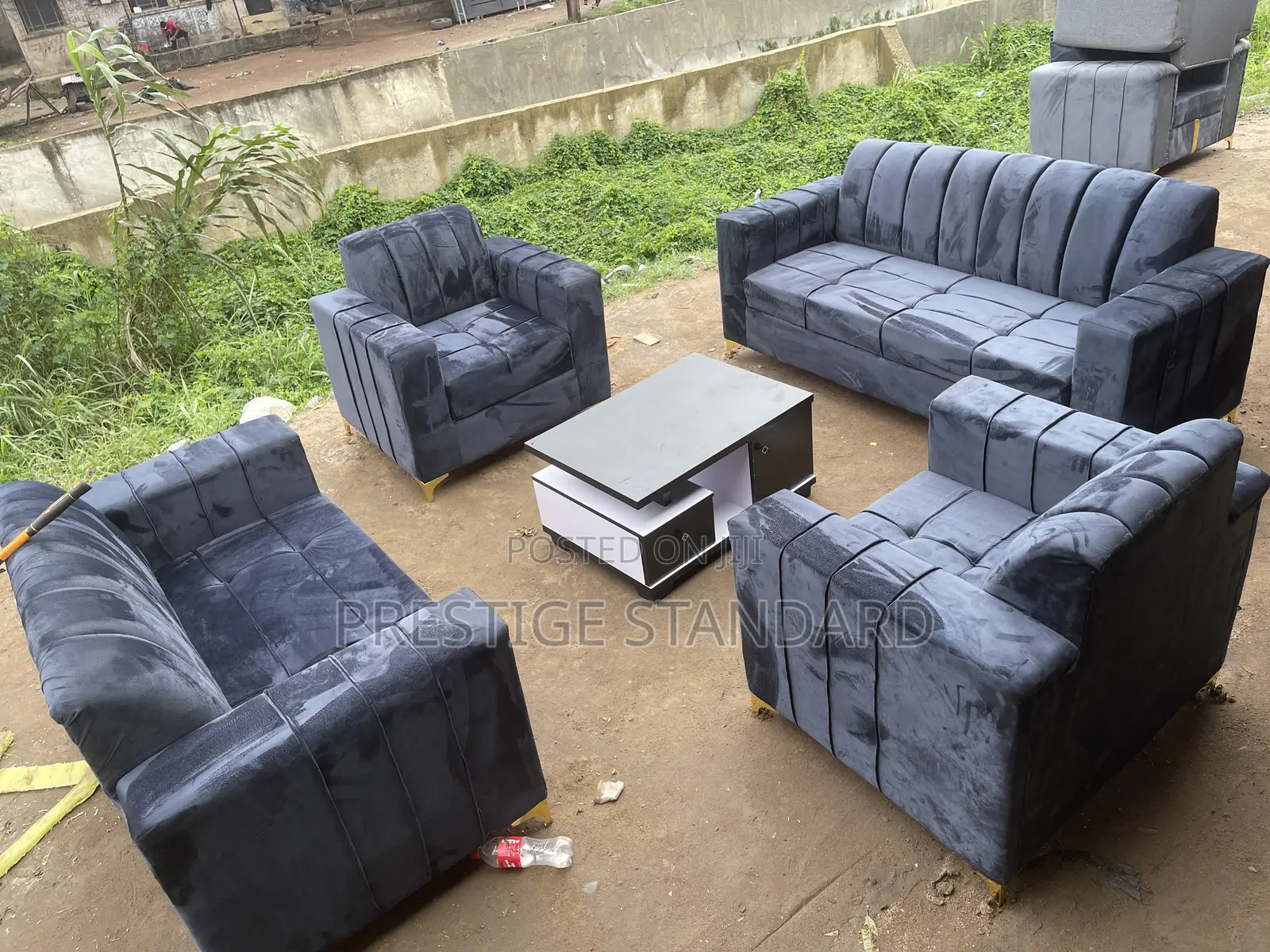 A Standard Living Room Couch , Grey Color