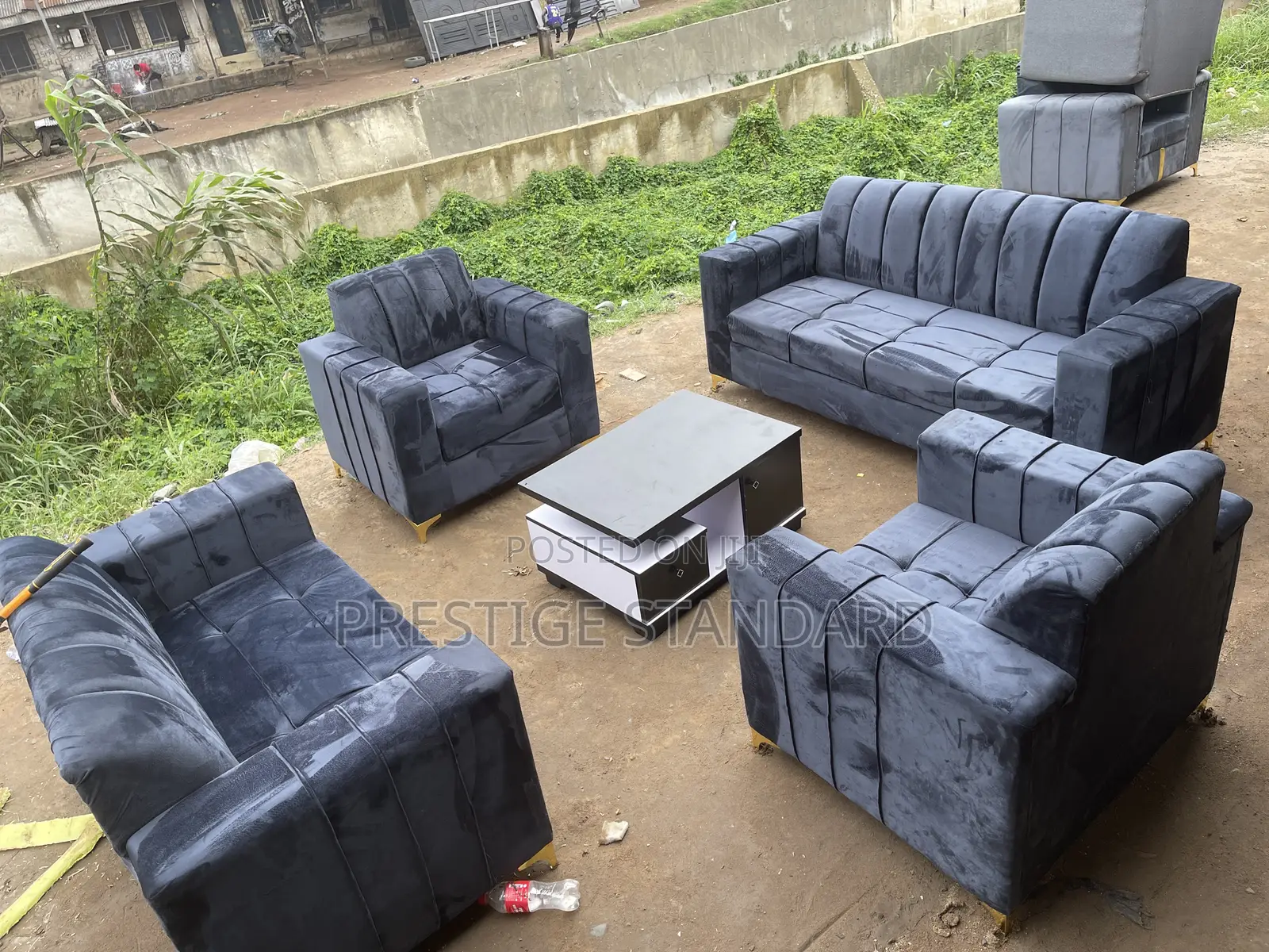 A Standard Living Room Couch , Grey Color