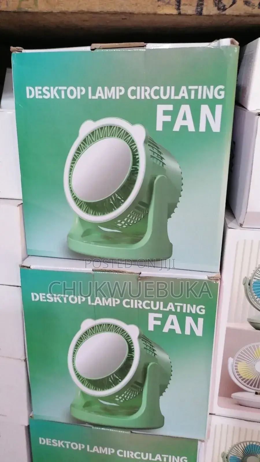 Quality Rechargeable Desk Top Lamp Circulating Fan for Souvenirs