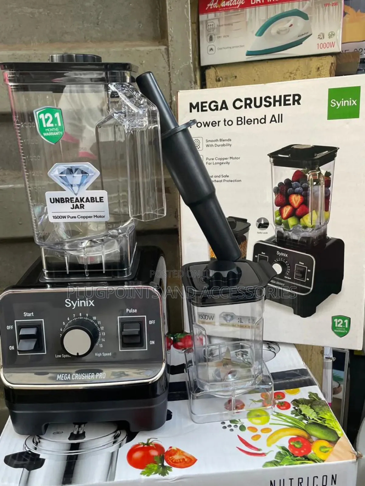 Syinix Mega Crusher Blender 1500w - 13months Warranty