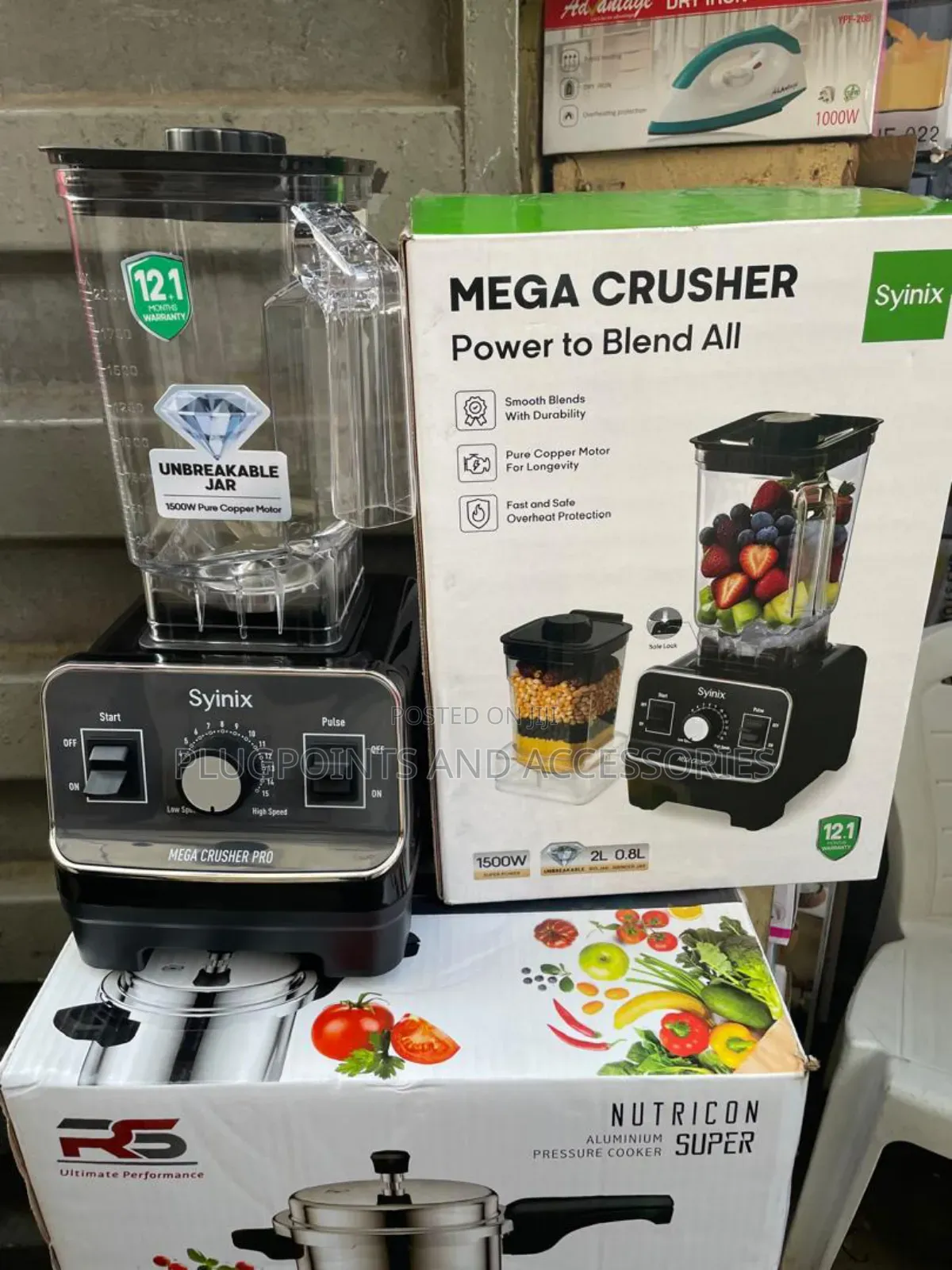 Syinix Mega Crusher Blender 1500w - 13months Warranty