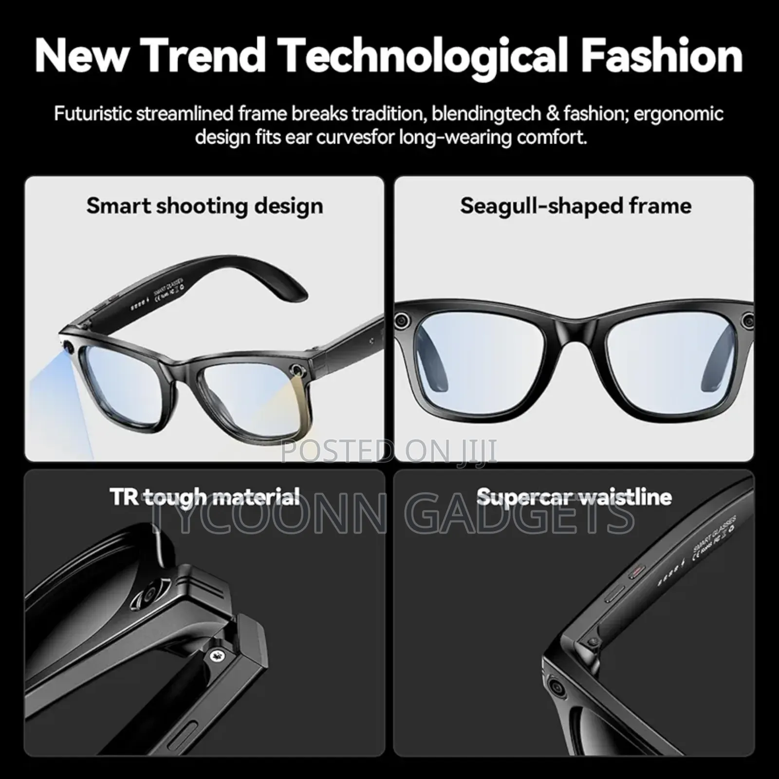 Ai Smart Glasses With Hd Camera and Bluetooth - Ai Noise-Canceling