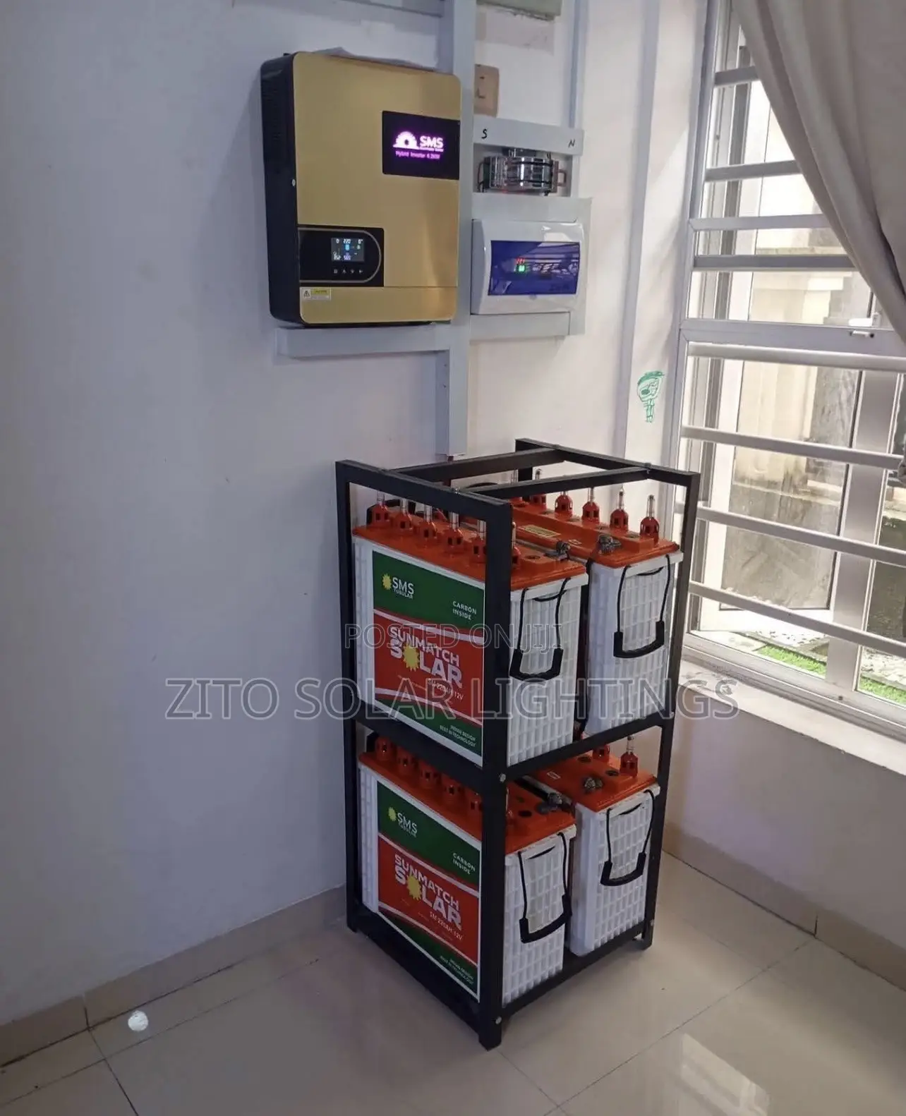 240ah Sms Battery And 6.2kva Sms Inverter And 8 Pic Of Canadian Solar