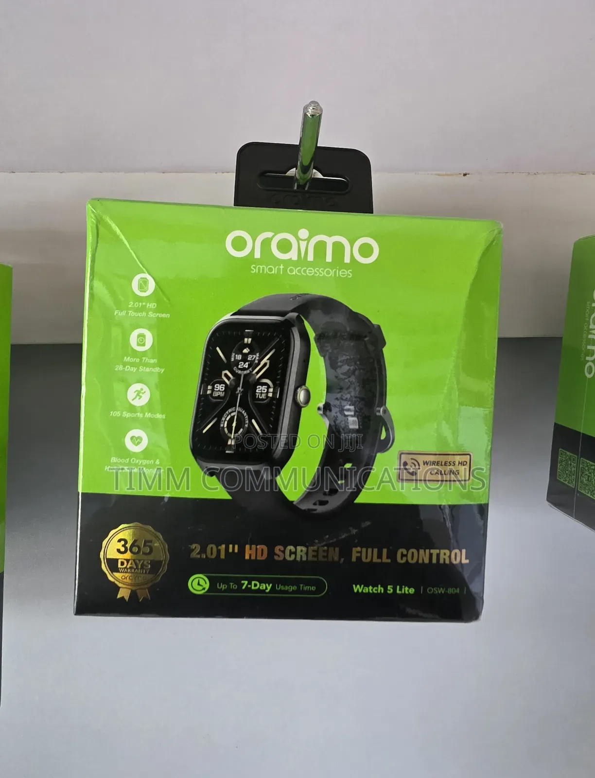 Oraimo Watch 5 Lite - 2.01” Hd Screen, Wireless Call, New