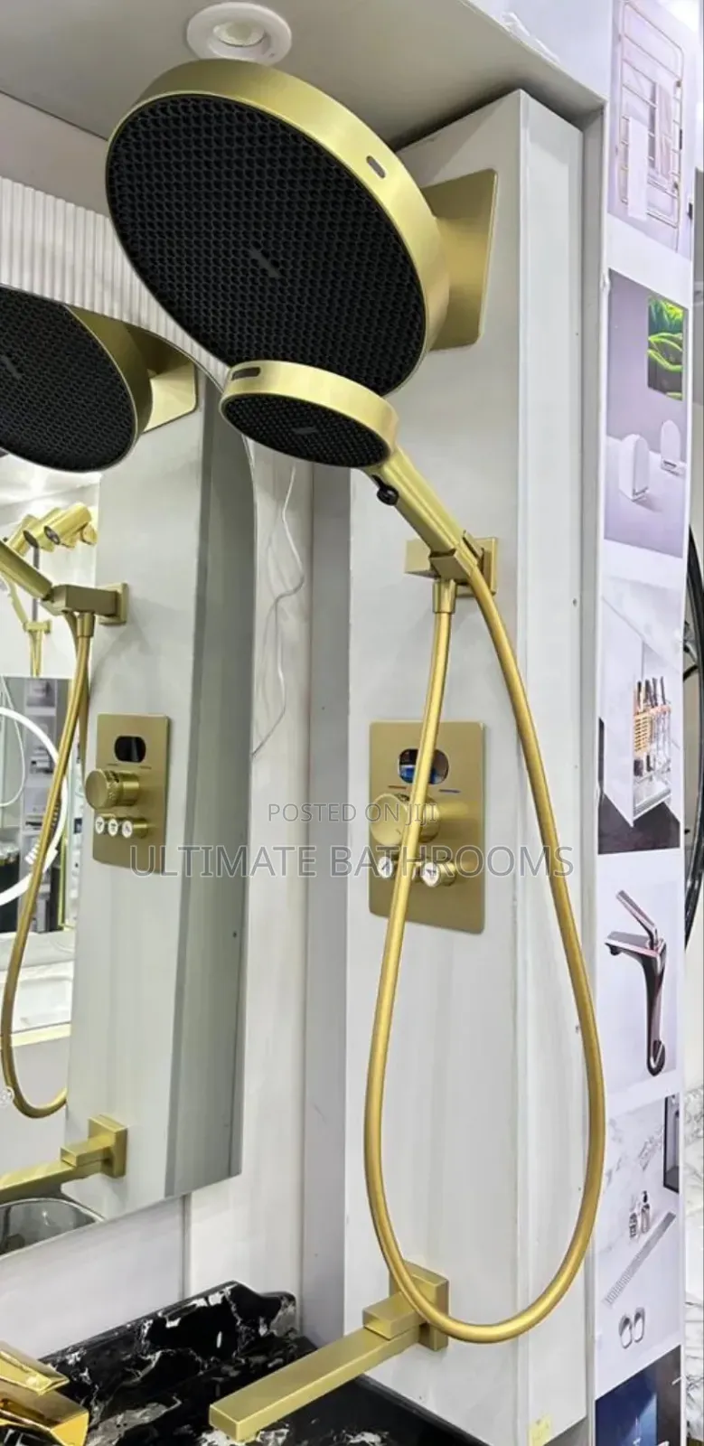 High Quality Ideal Crystal Gold Conduit Shower Mixer