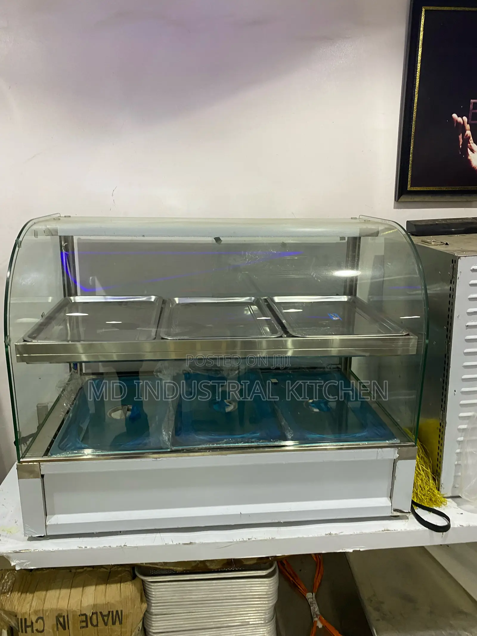 Food Warma Display Curve Glass 3 Plates Imported