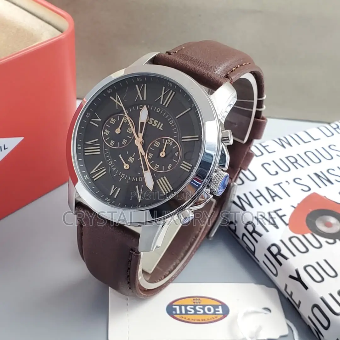 Fossil Quality Luxury Men Genuine Leather Wristwatch