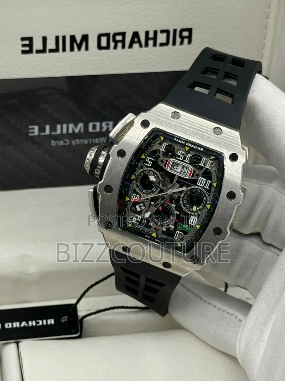 Original Richard Mille Black Rubber Strap, Mechanical Watch