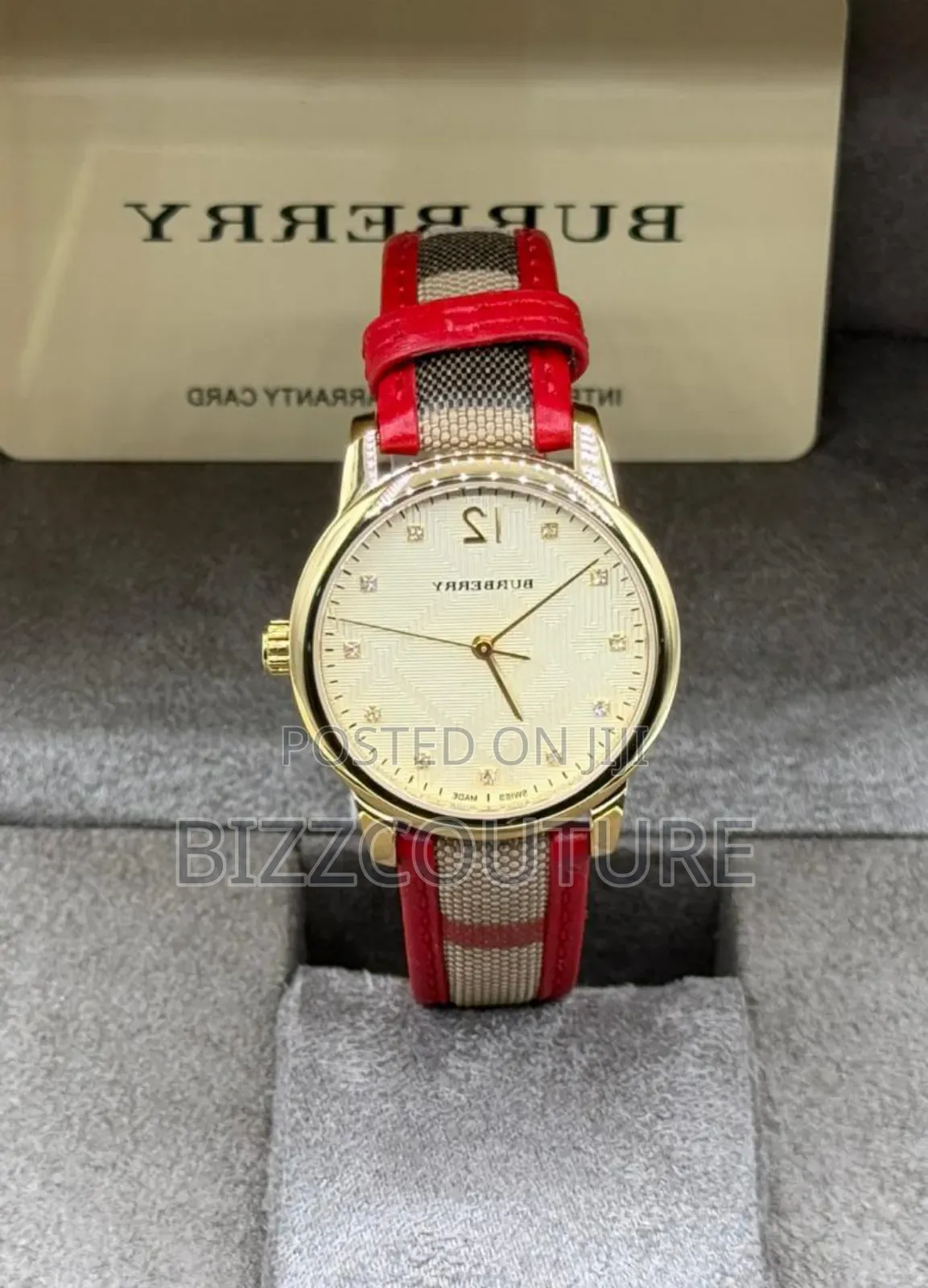 Original Burberry Faux Leather Strap, Quartz Watch