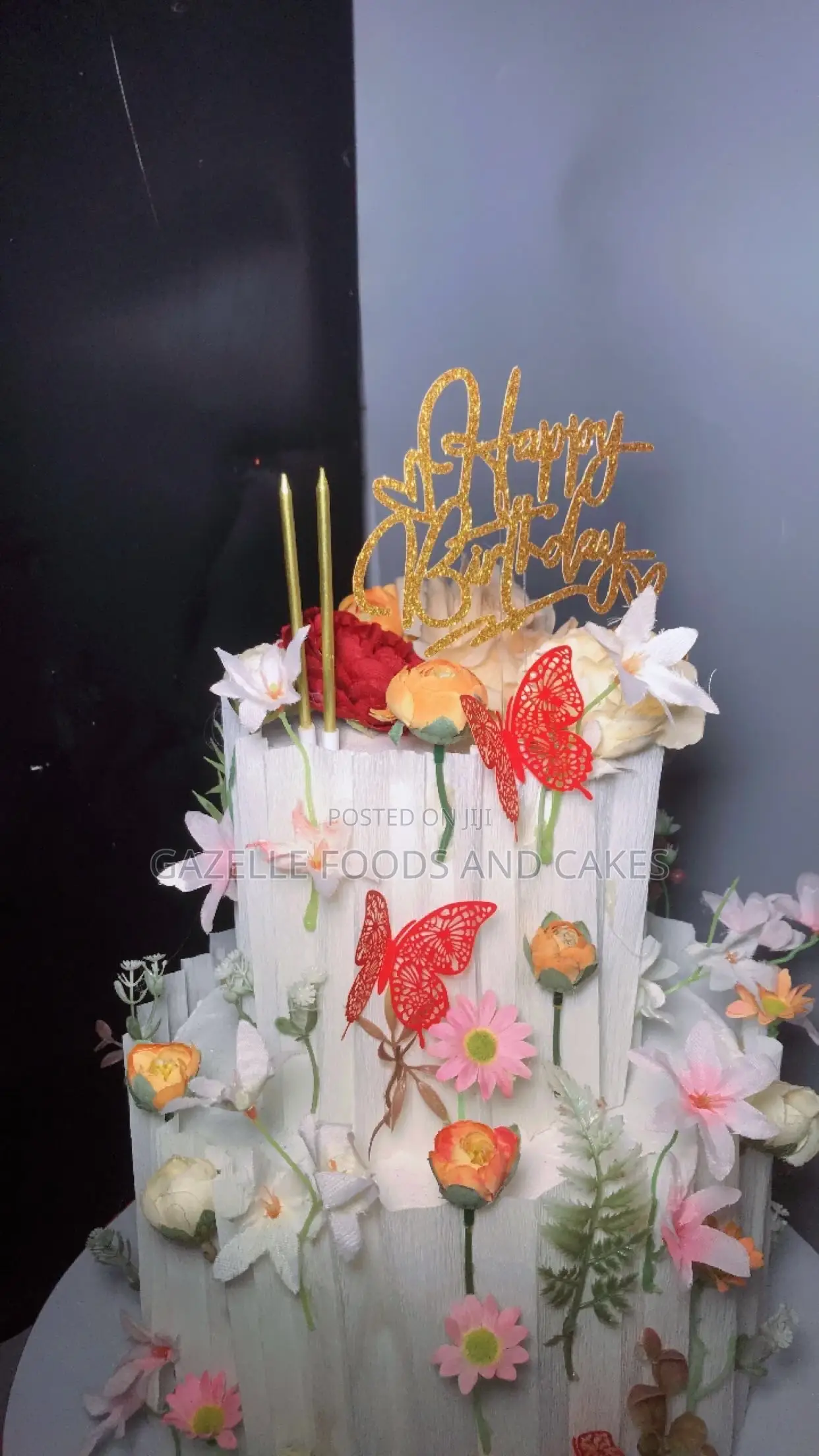 Floral Themed 2 Tier Cake With Flavors of Choice