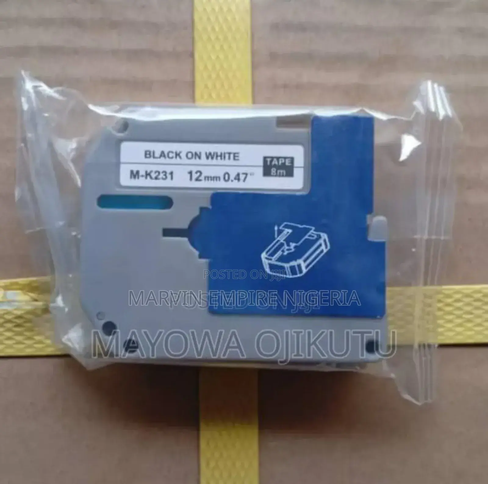 M-K 231 Black on White 12mm 0.47" Tape for Brother