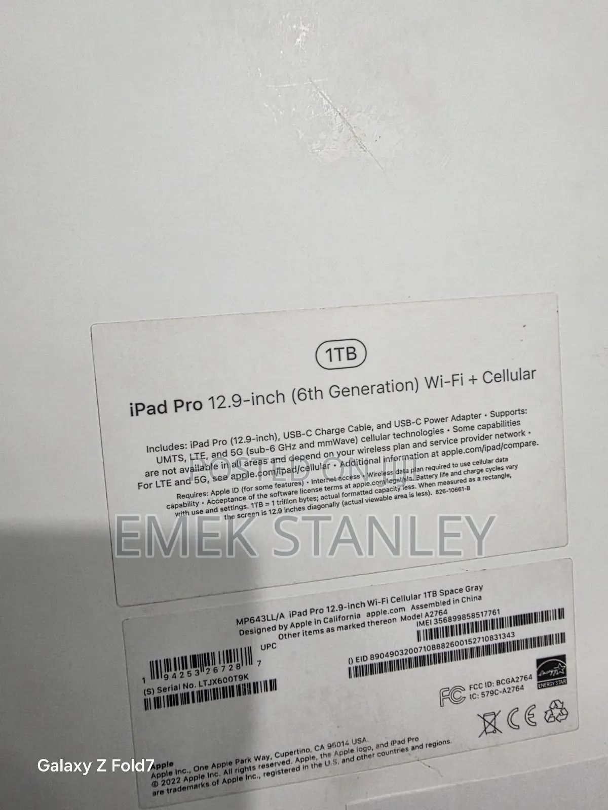 New Apple iPad Pro 12.9 (2022) 1 TB Gray