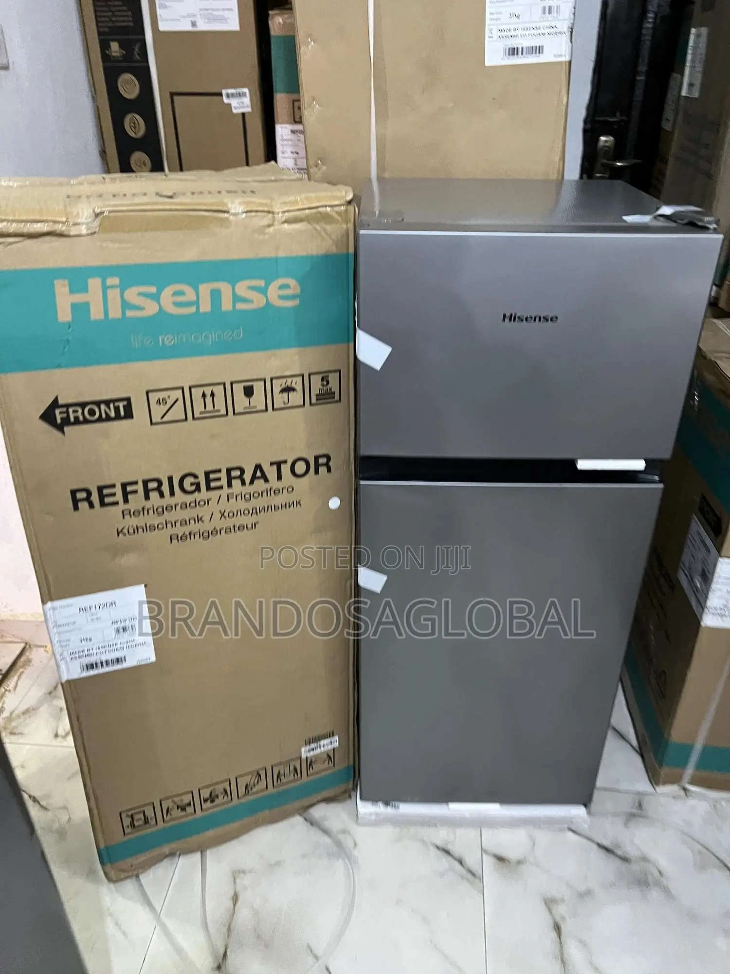 Silver Hisense Fridge 124l – 2 Door Design