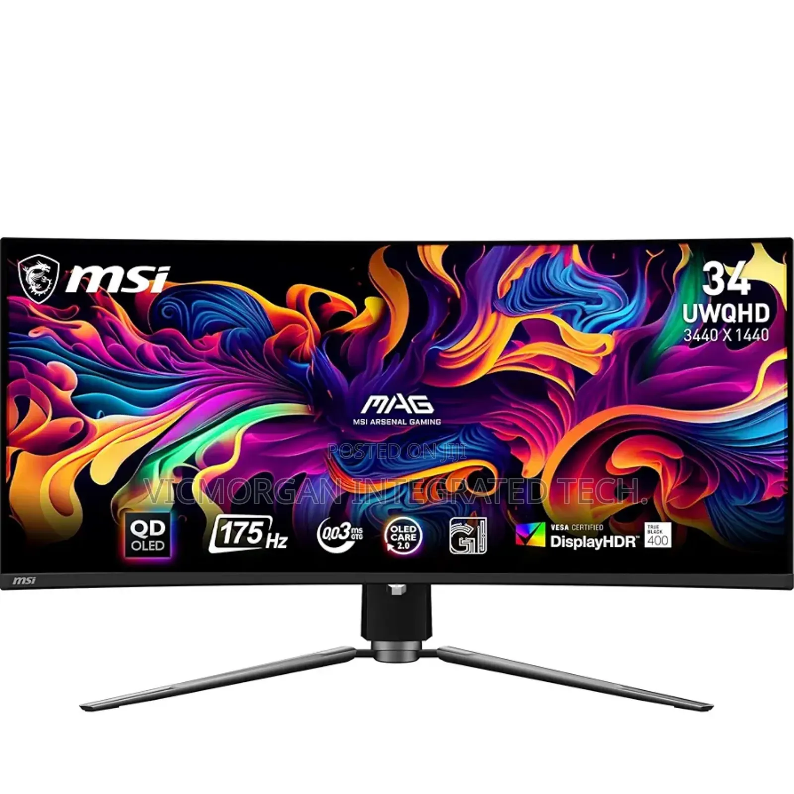 Msi Mag 341cqp Qd-Oled 34 Inch Uwqhd Curved Gaming Monitor 1800r,