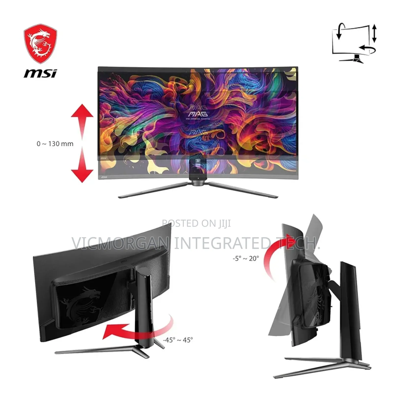 Msi Mag 341cqp Qd-Oled 34 Inch Uwqhd Curved Gaming Monitor 1800r,
