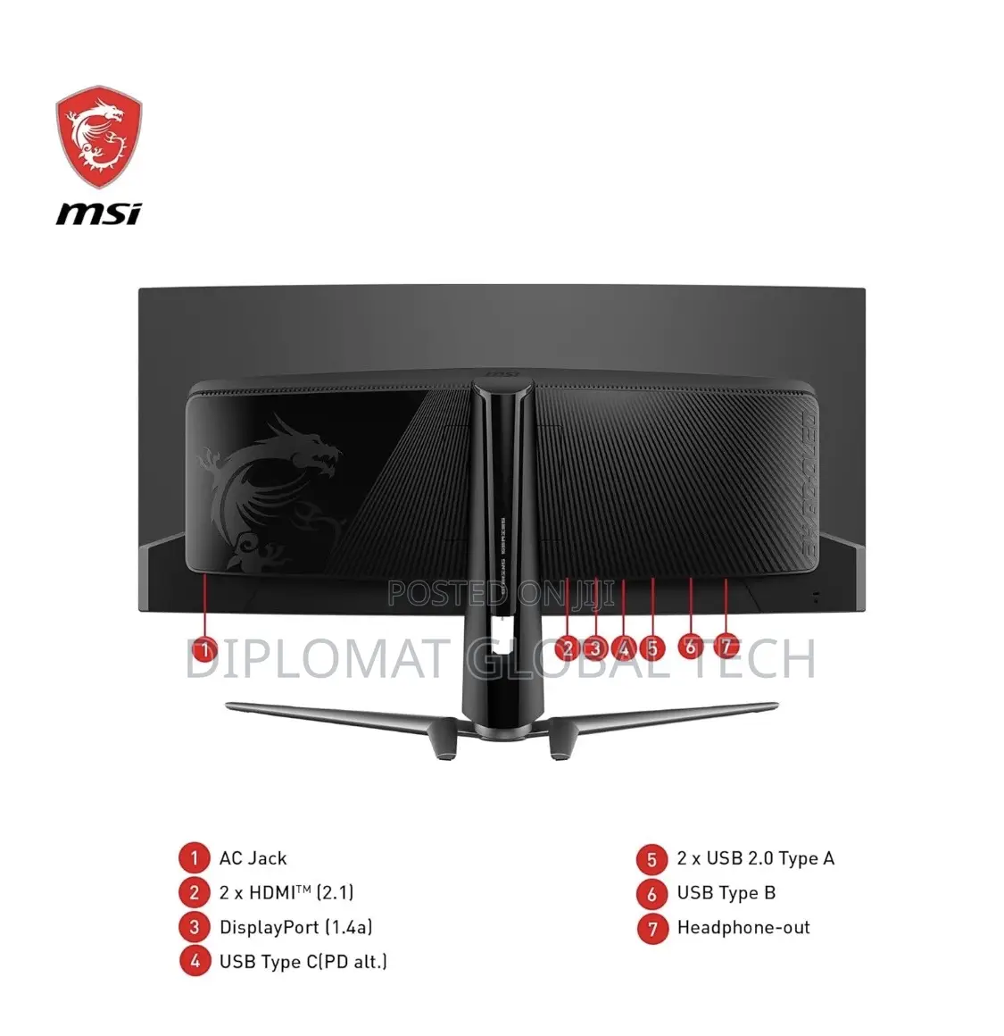 Msi Mag 341cqp Qd-Oled 34 Inch Uwqhd Curved Gaming Monitor - 1800r, 34