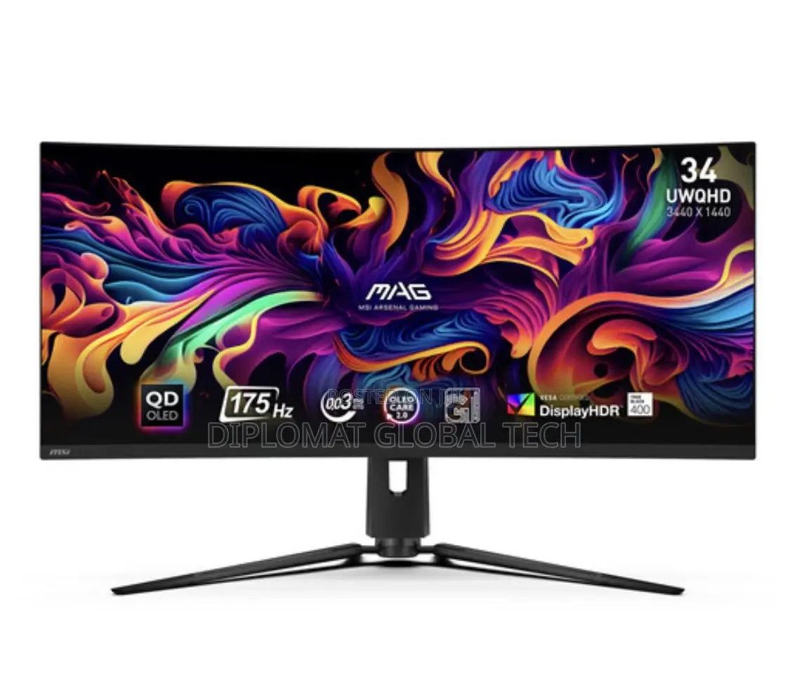 Msi Mag 341cqp Qd-Oled 34 Inch Uwqhd Curved Gaming Monitor - 1800r, 34