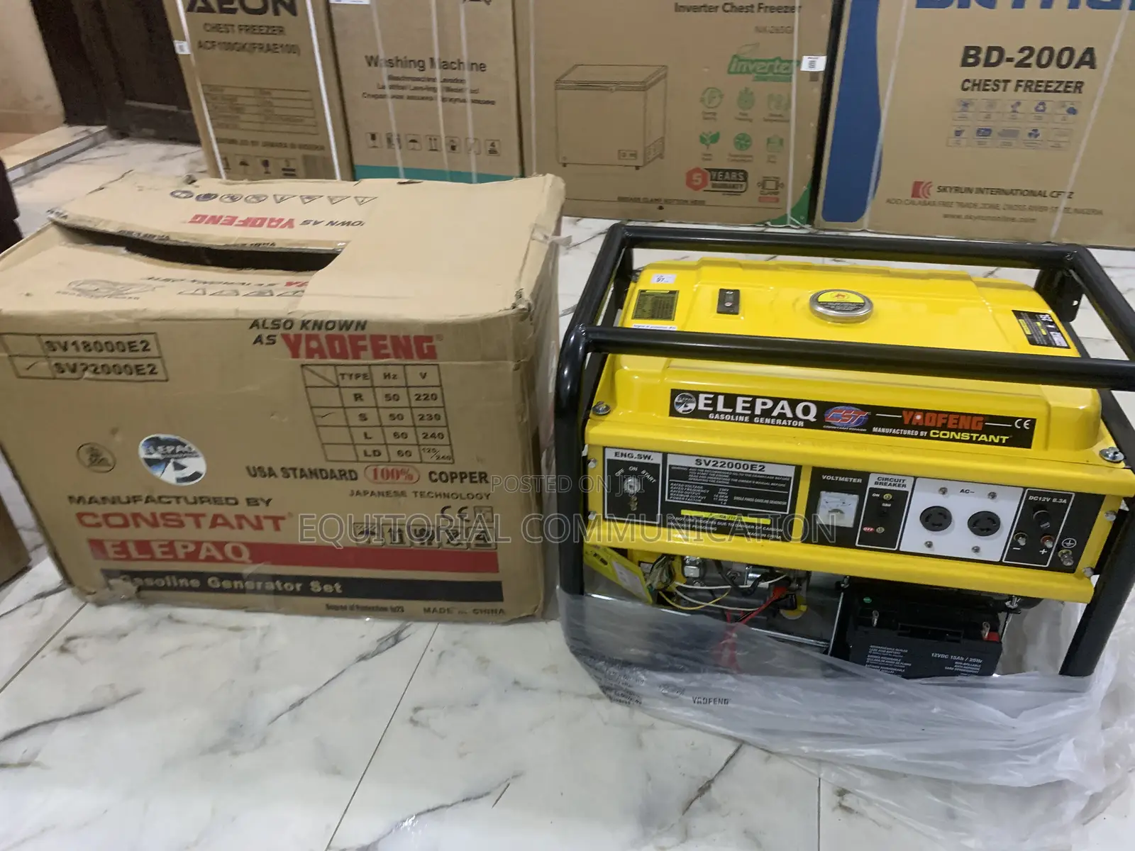 Elepaq Constant Generator 11kva – Model Sv22000e2