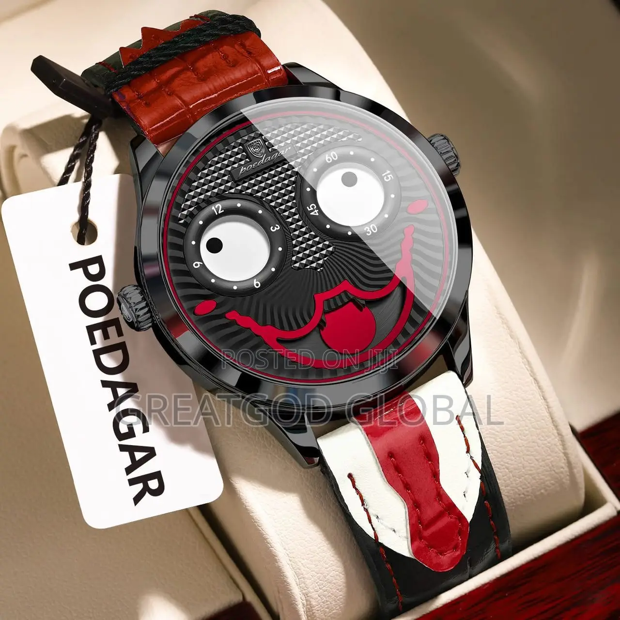 Poedagar Leather Wristwatch Newly Released Unique Design