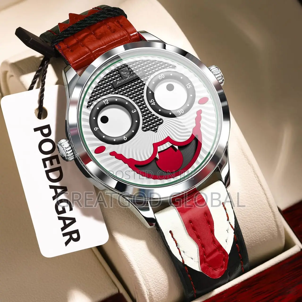 Poedagar Leather Wristwatch Newly Released Unique Design
