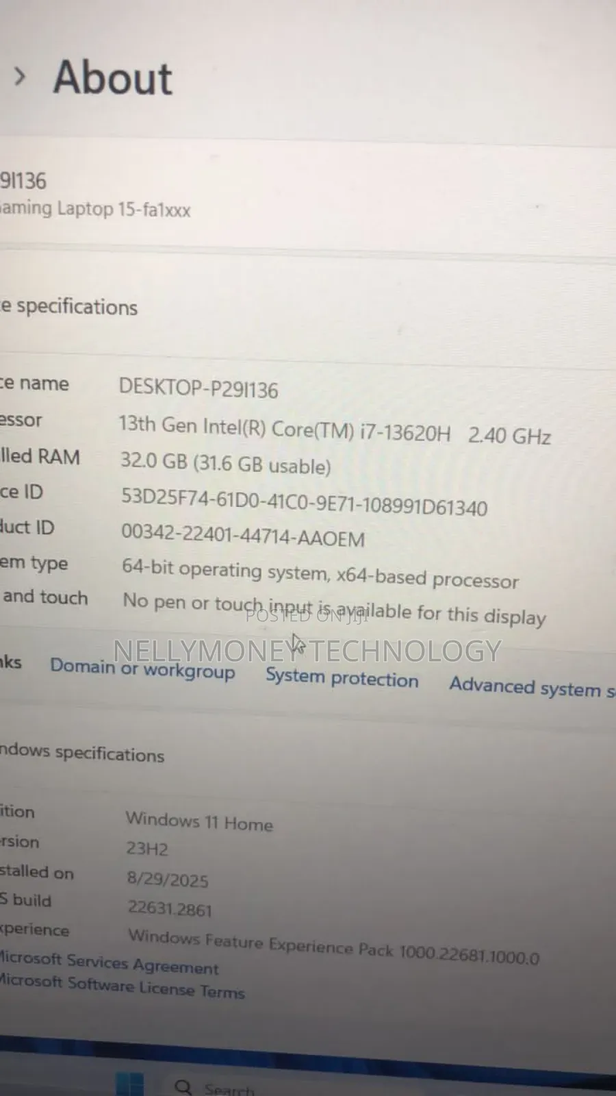 Laptop HP Victus 15 32GB Intel Core I7 HDD+SSD 256GB
