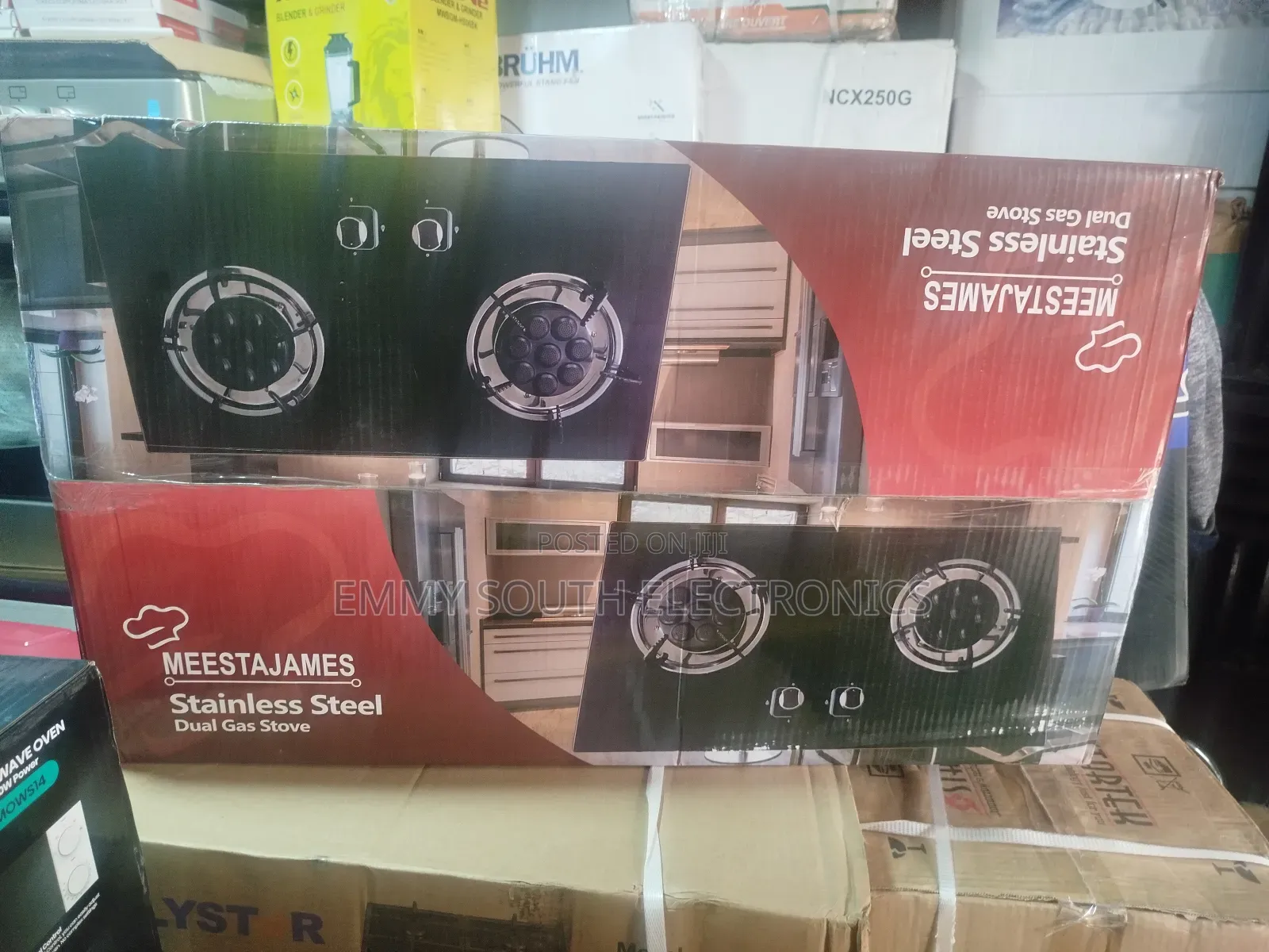 Meestajames Stainless Steel Dual Gas Stove 2 Burner