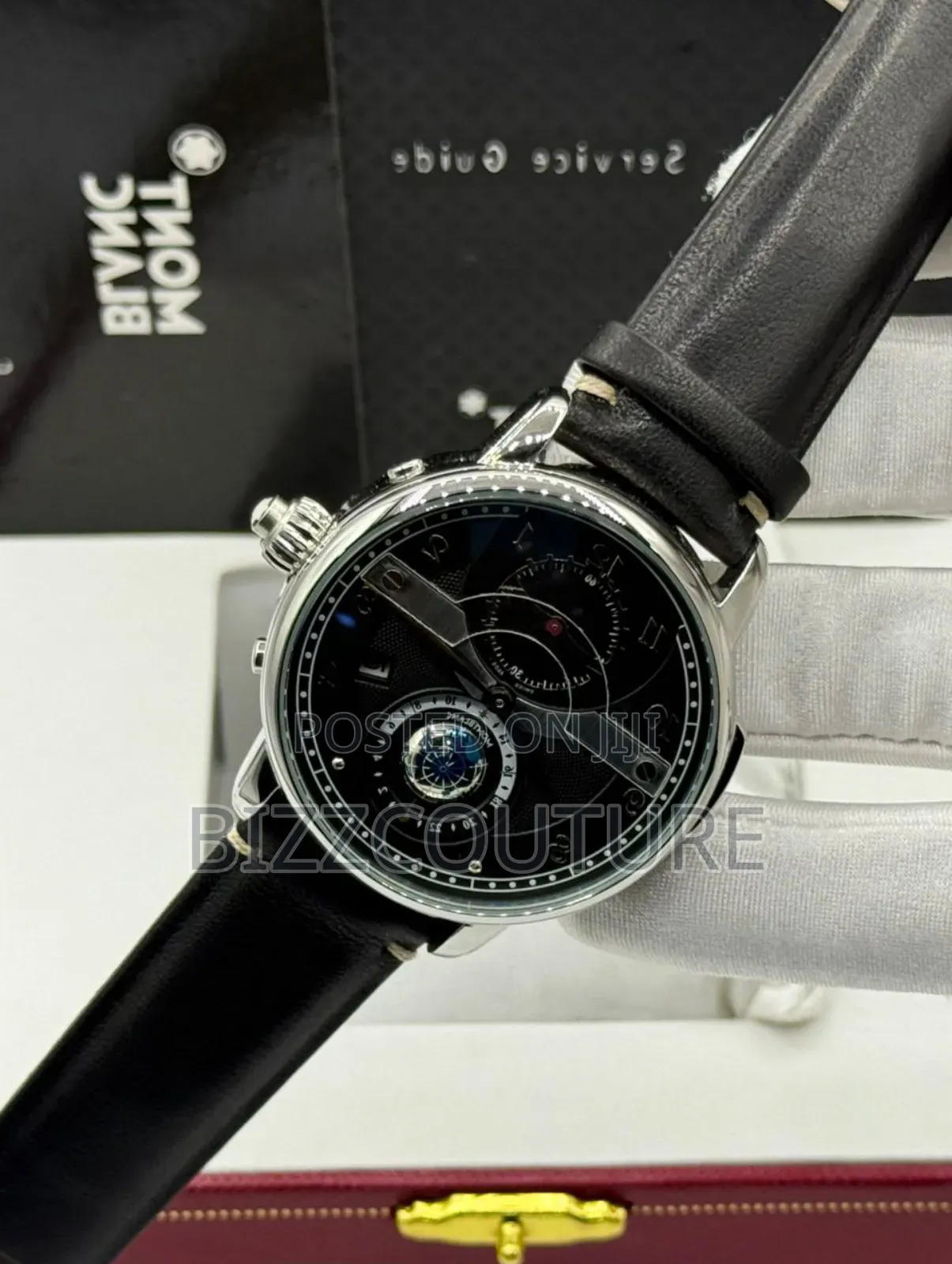 Original Mont Blanc Black Genuine Leather, Mechanical Watch