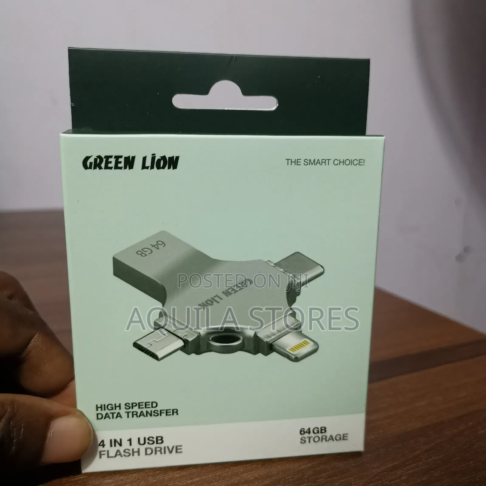 Green Lion 4-in-1 Usb Flash Drive With 64gb Storage